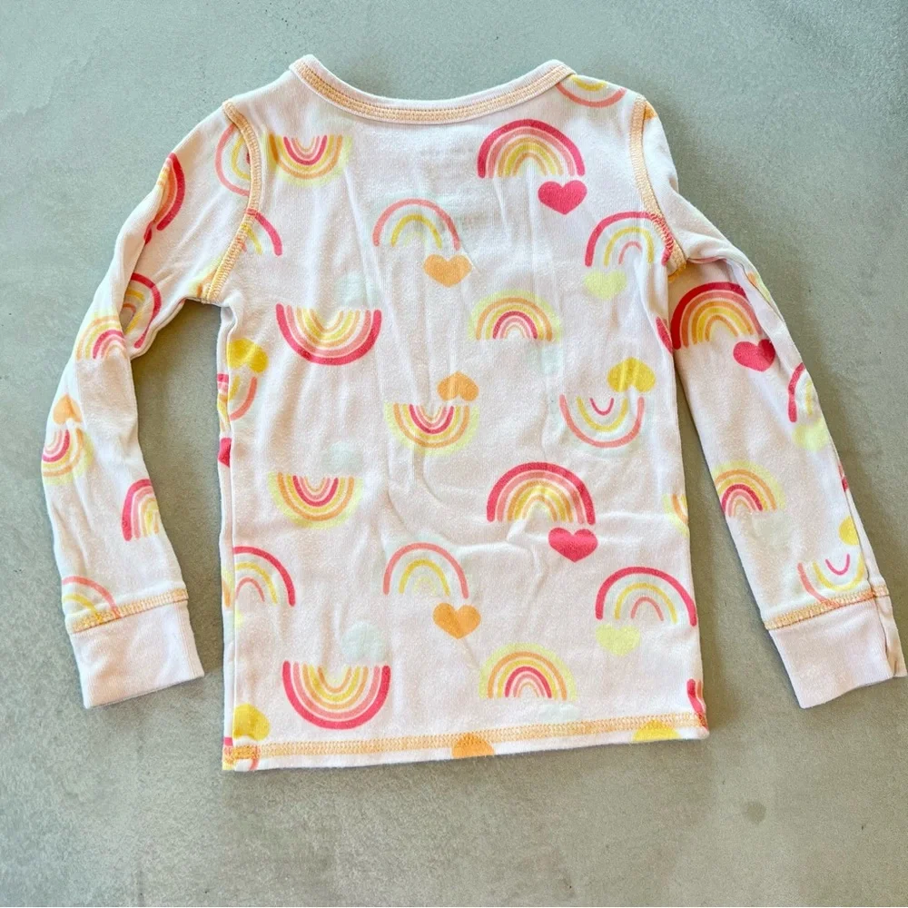 Nordstrom Glow In the Dark‎ Kids Toddler Rainbow Pajama Set Pink 3T